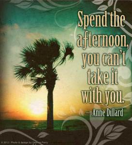 “Spend the afternoon, you can't take it with you” -- Annie Dillard